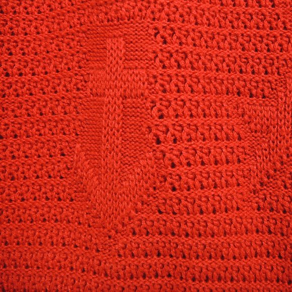 4/$25 Vintage Red Short Sleeve Crew Neck Sweater Nautical Ship Wheel & Anchor - Picture 5 of 7